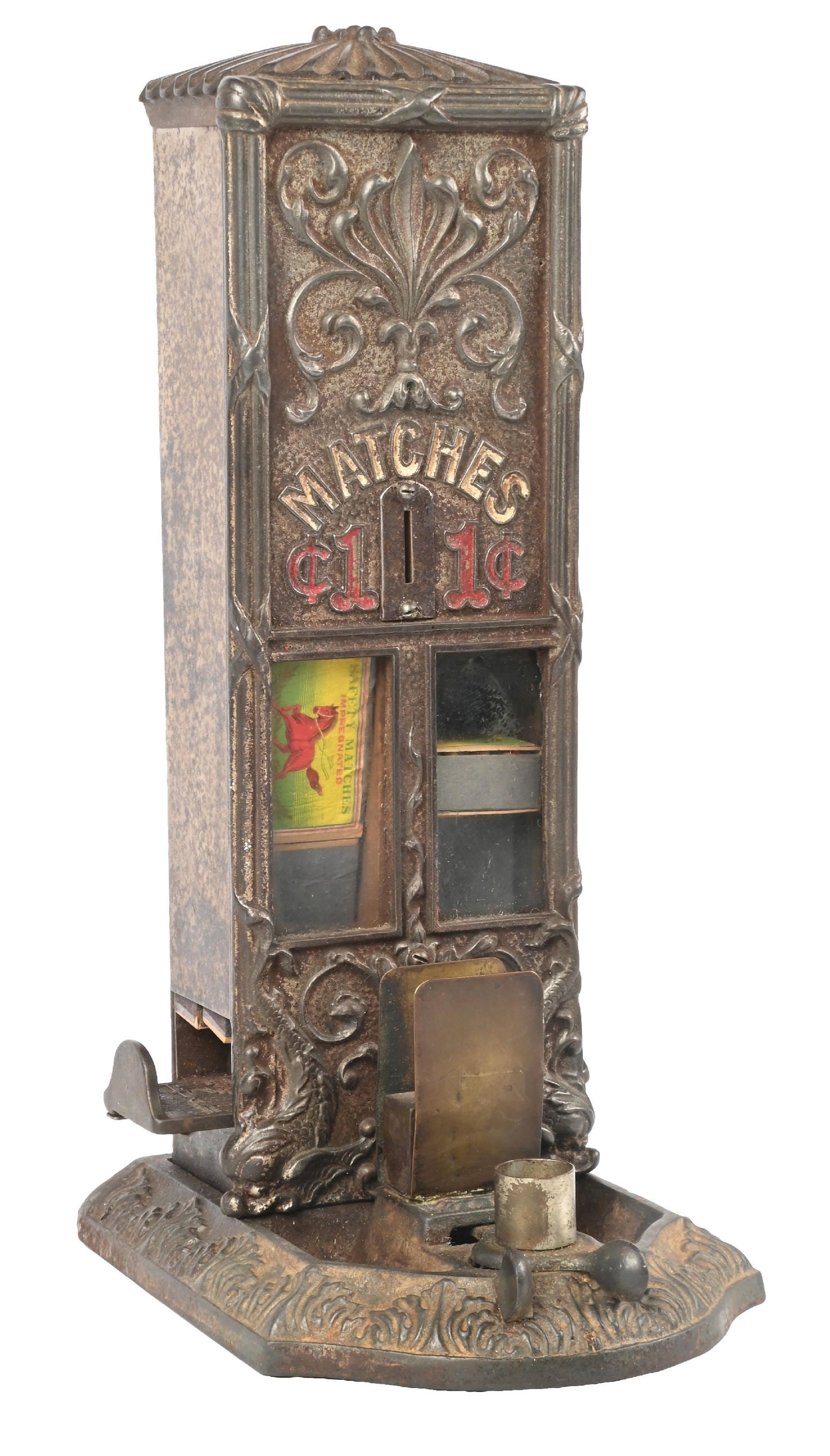 1¢ CAST IRON NORTHWESTERN "SELL-UM" MATCHBOX VENDING (1 of 4)
