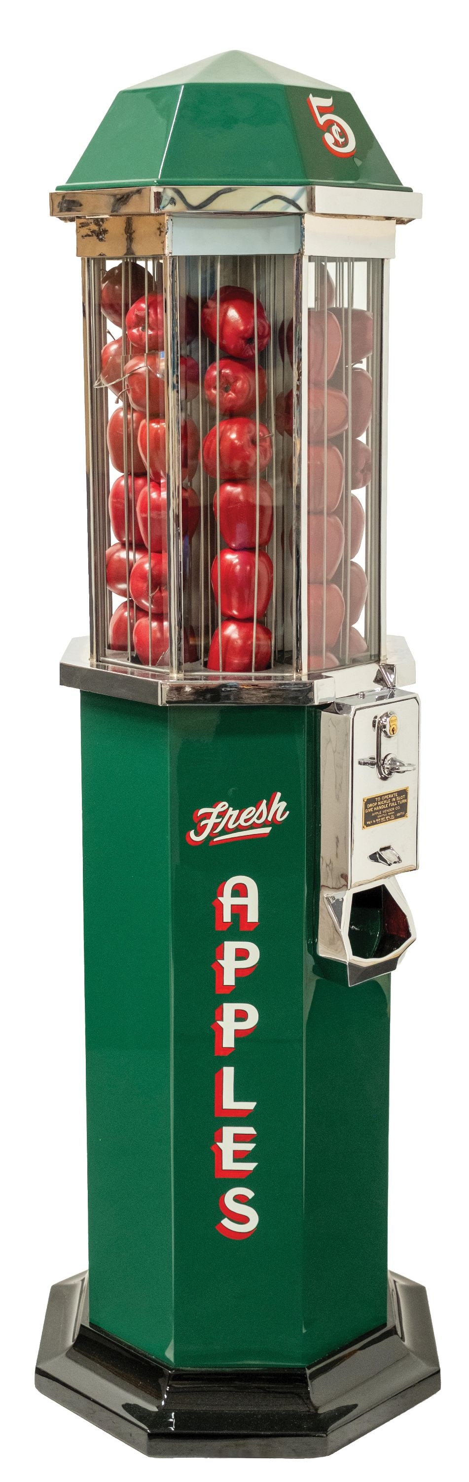 RARE 5¢ FLOOR MODEL APPLE VENDING MACHINE BY "NEW AGE MANUFACTURING" (1 of 6)