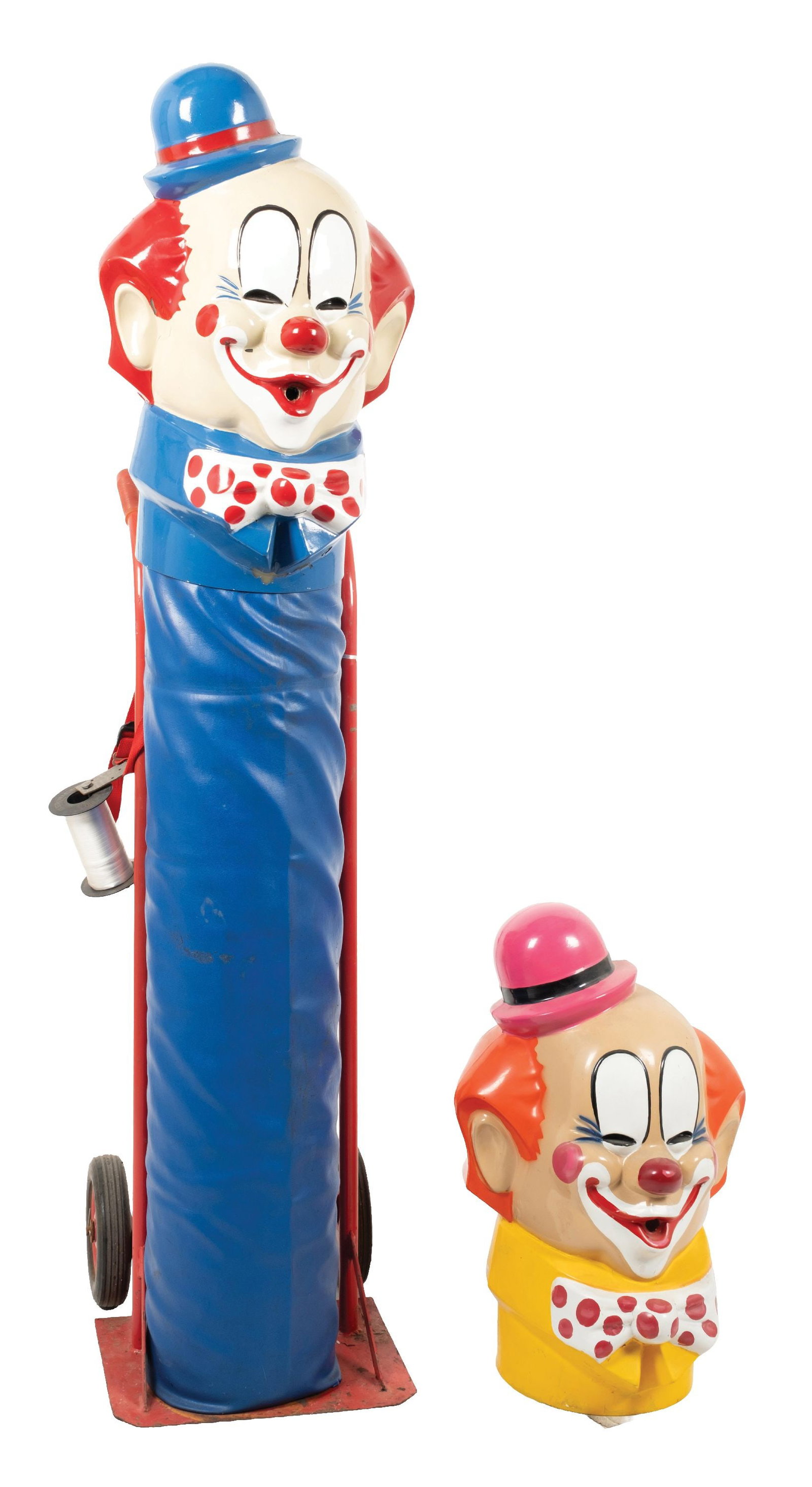 LOT OF 5: CLOWN HEADS WITH HELLIUM BALLOON TANK AND DOLLY (1 of 10)