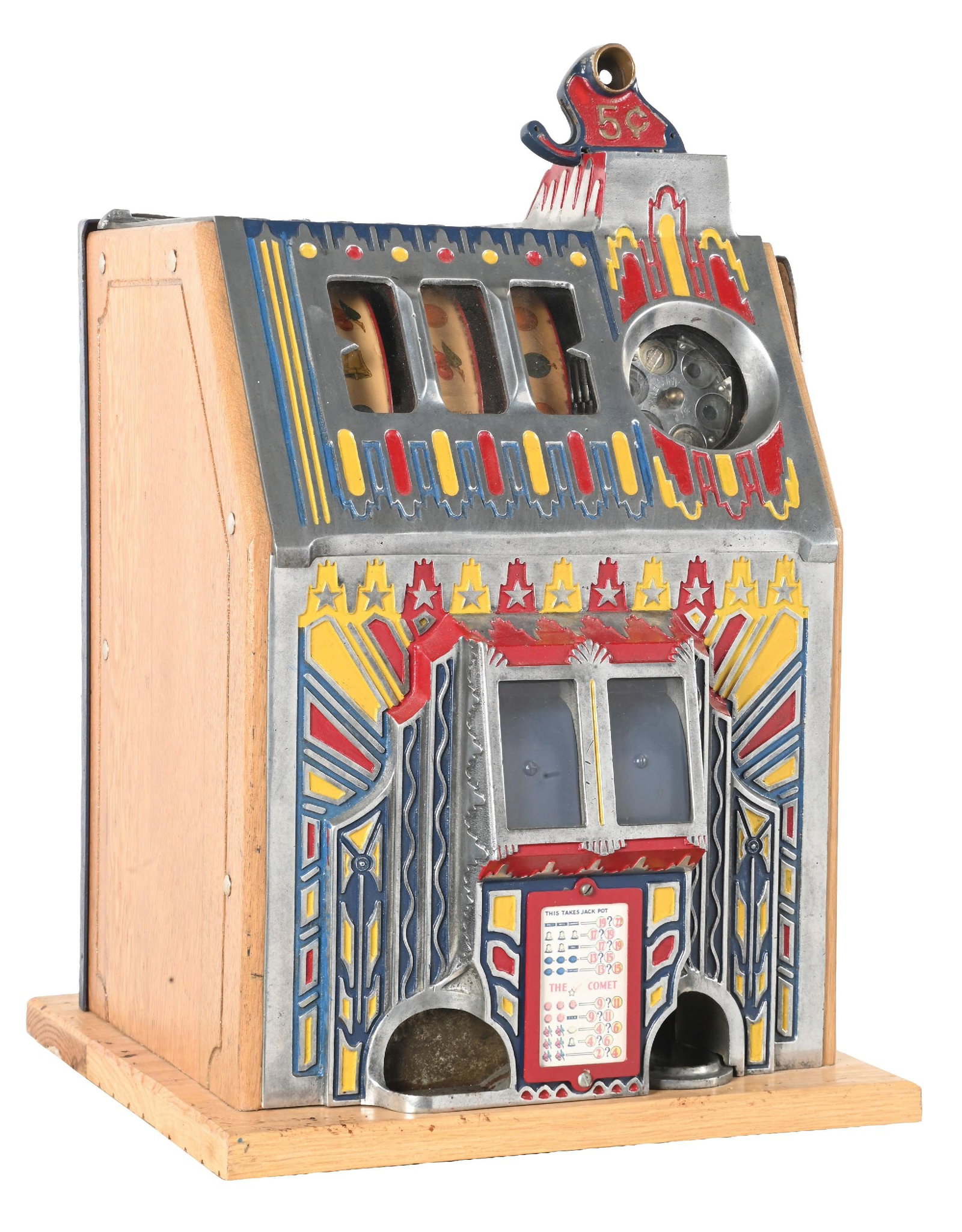 5¢ PACE MFG. CO. FANCY FRONT COMET SLOT MACHINE (1 of 6)