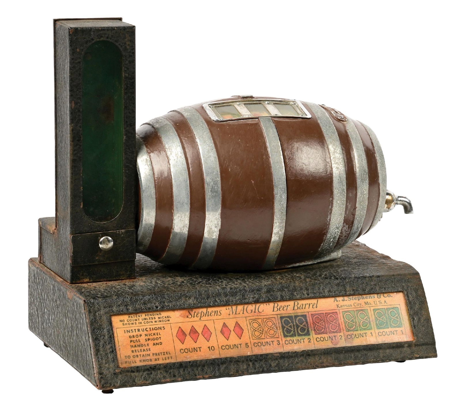 5¢ A.J. STEPHENS & CO. "MAGIC BEER BARREL" TRADE STIMULATOR (1 of 5)