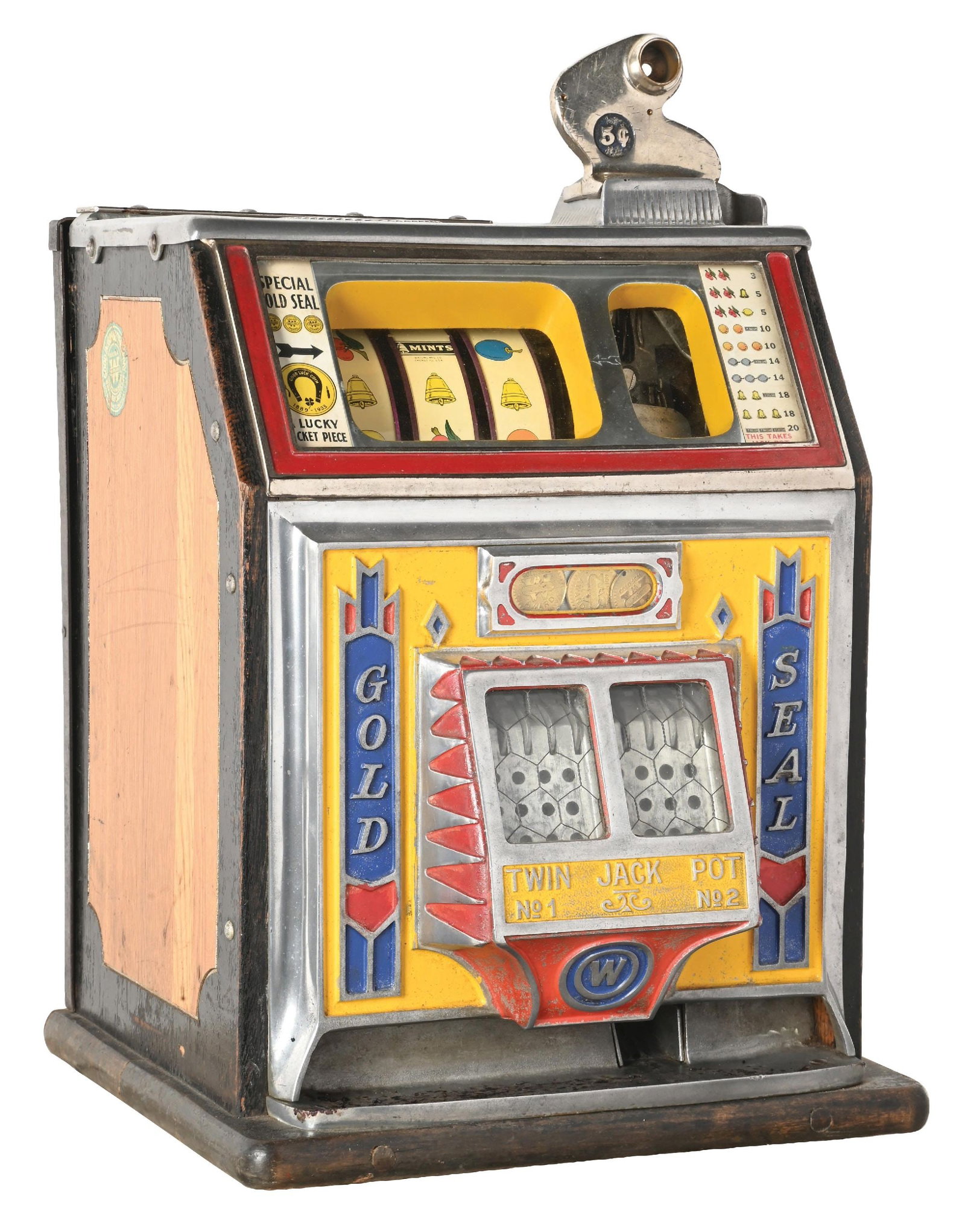 5¢ WATLING MFG. GOLD SEAL SLOT MACHINE WITH GOLD AWARD FEATURE (1 of 7)