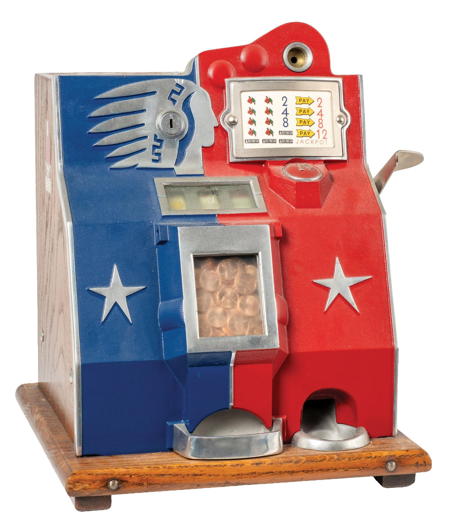 1¢ MILLS JUNIOR SILENT INDIAN QT SLOT MACHINE (1 of 6)