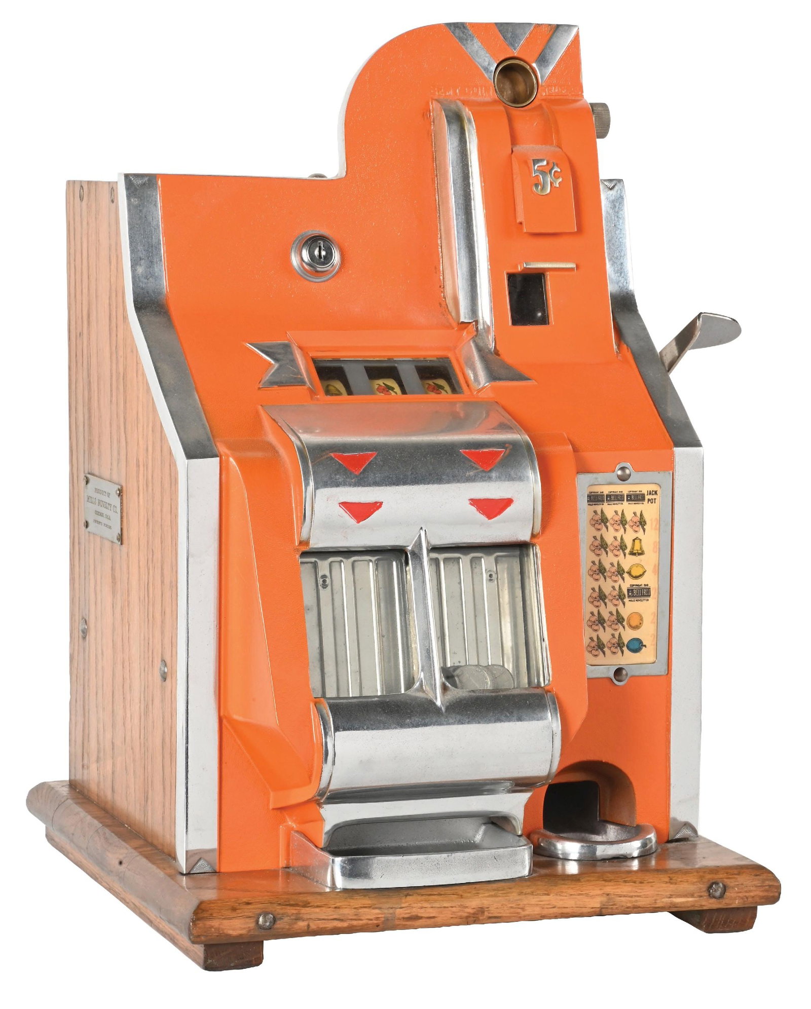 5¢ MILLS NOVELTY CO. QT CHEVRON SLOT MACHINE (1 of 7)