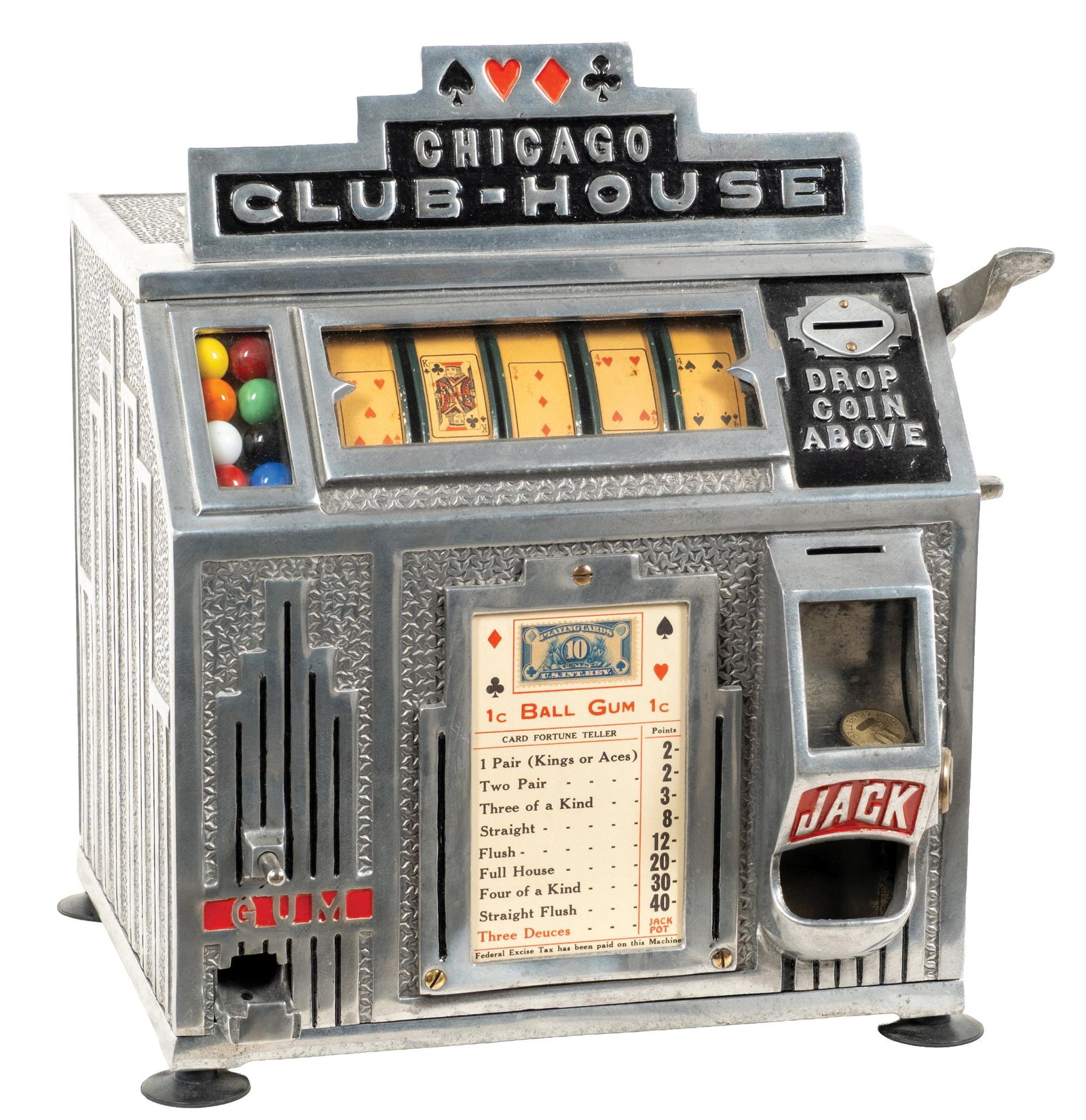 DAVAL CHICAGO CLUB-HOUSE 1¢ ALUMINUM TRADE STIMULATOR (1 of 5)