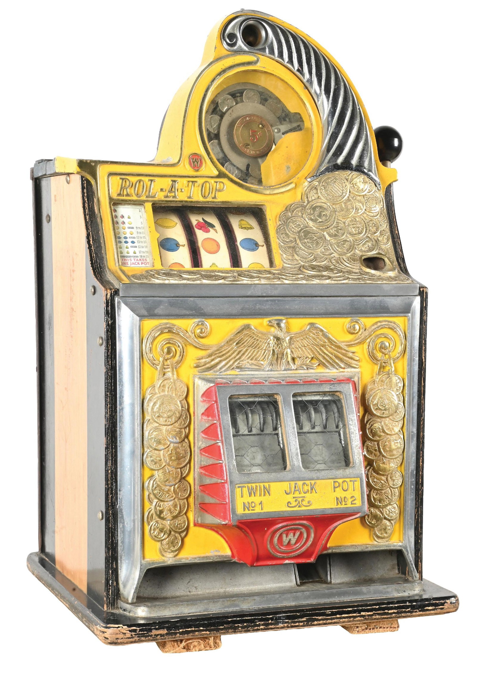 5¢ WATLING MFG. CO. COIN FRONT ROL-A-TOP SLOT MACHINE (1 of 6)