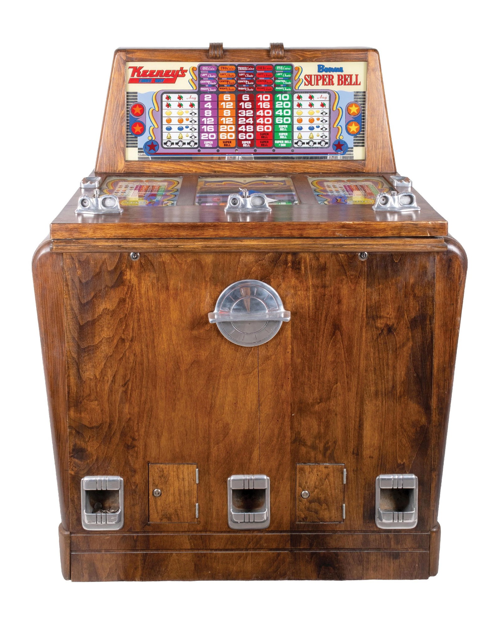 KEENEY'S THREE WAY "BONUS SUPER BELL CONSOLE SLOT MACHINE (1 of 6)