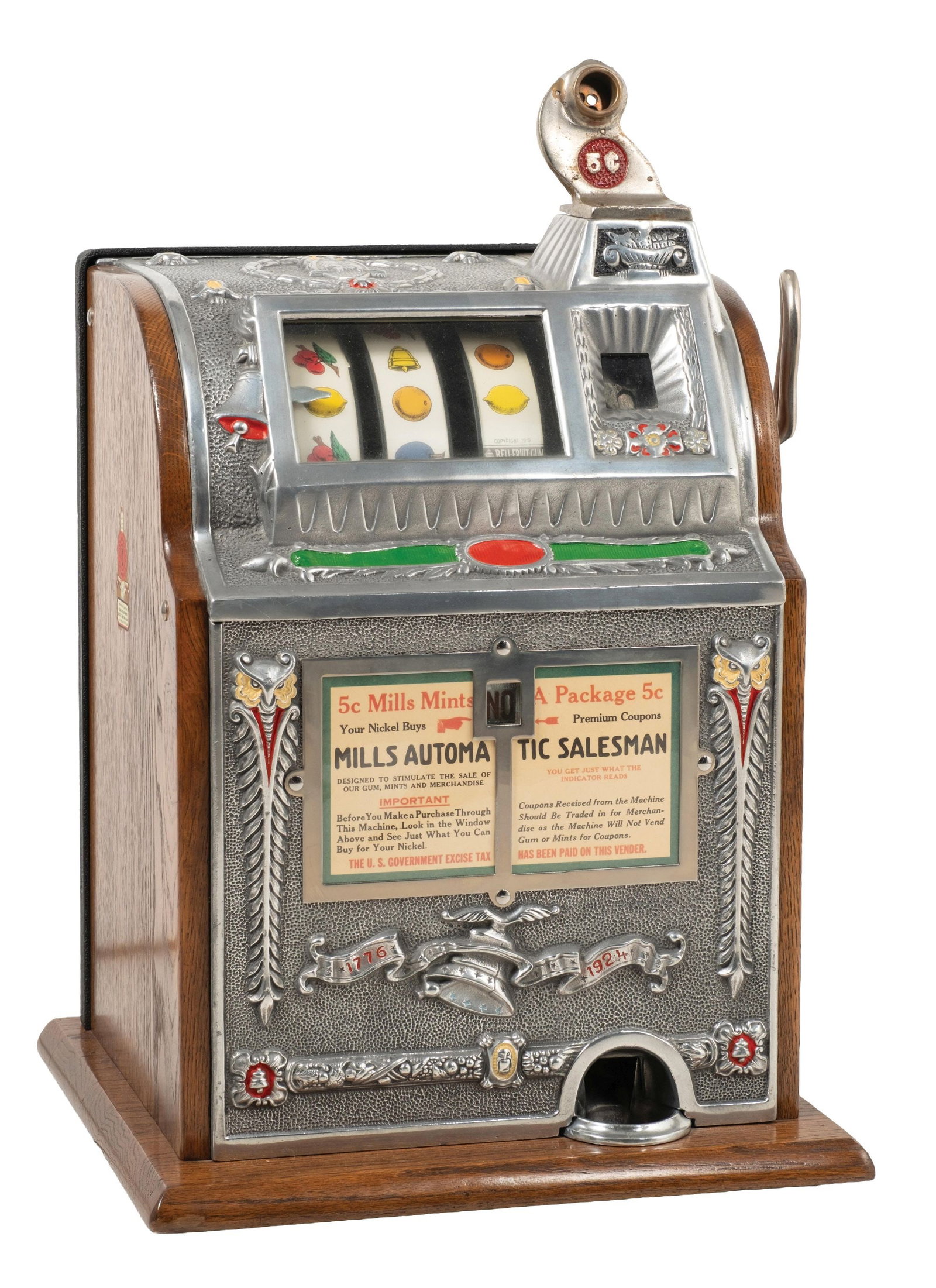 5¢ MILLS NOVELTY CO. "AUTOMATIC SALESMAN" SLOT MACHINE (1 of 6)