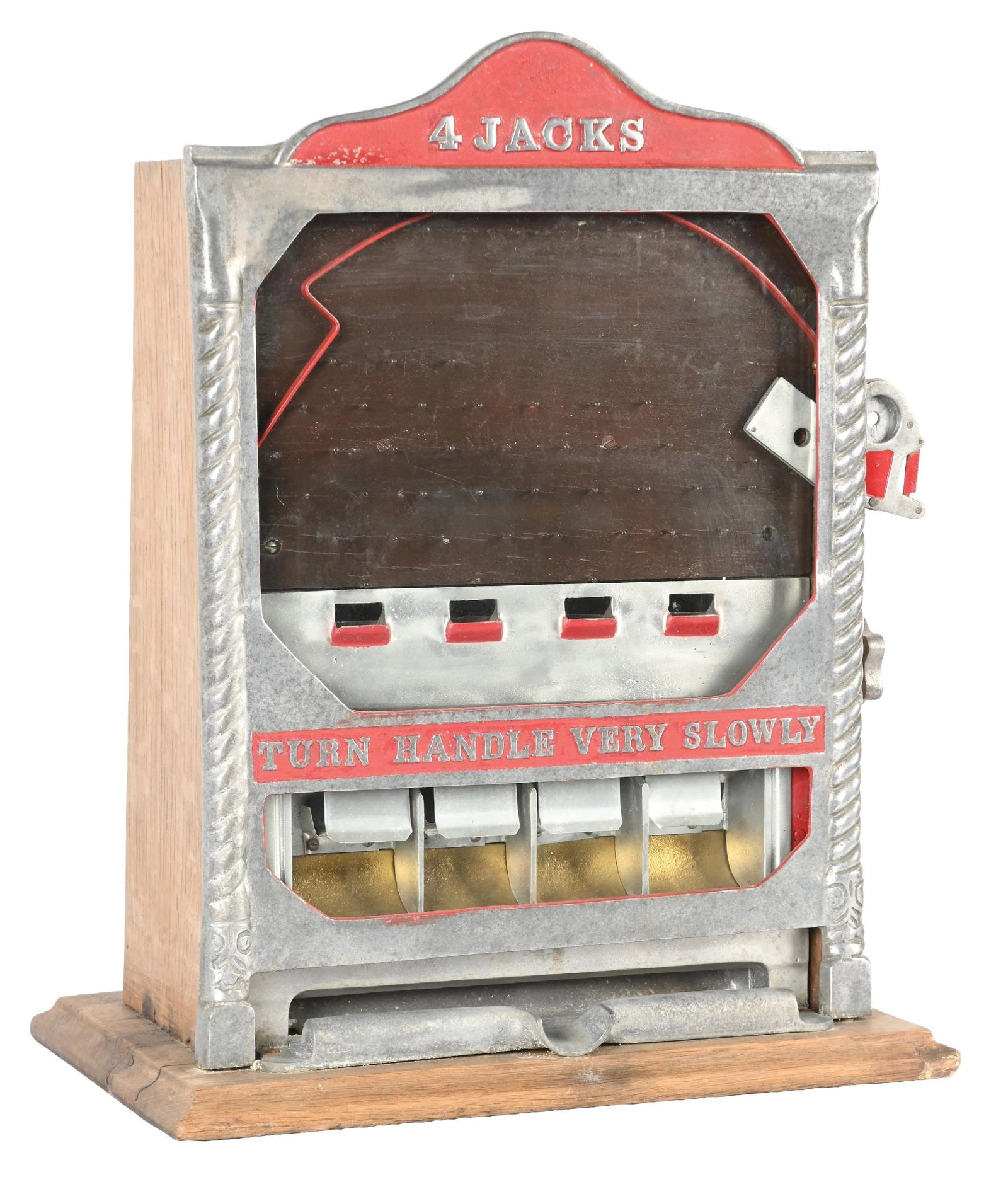 5¢ FIELDS MANUFACTURING 4 JACKS PENNY FLIP SLOT MACHINE (1 of 5)