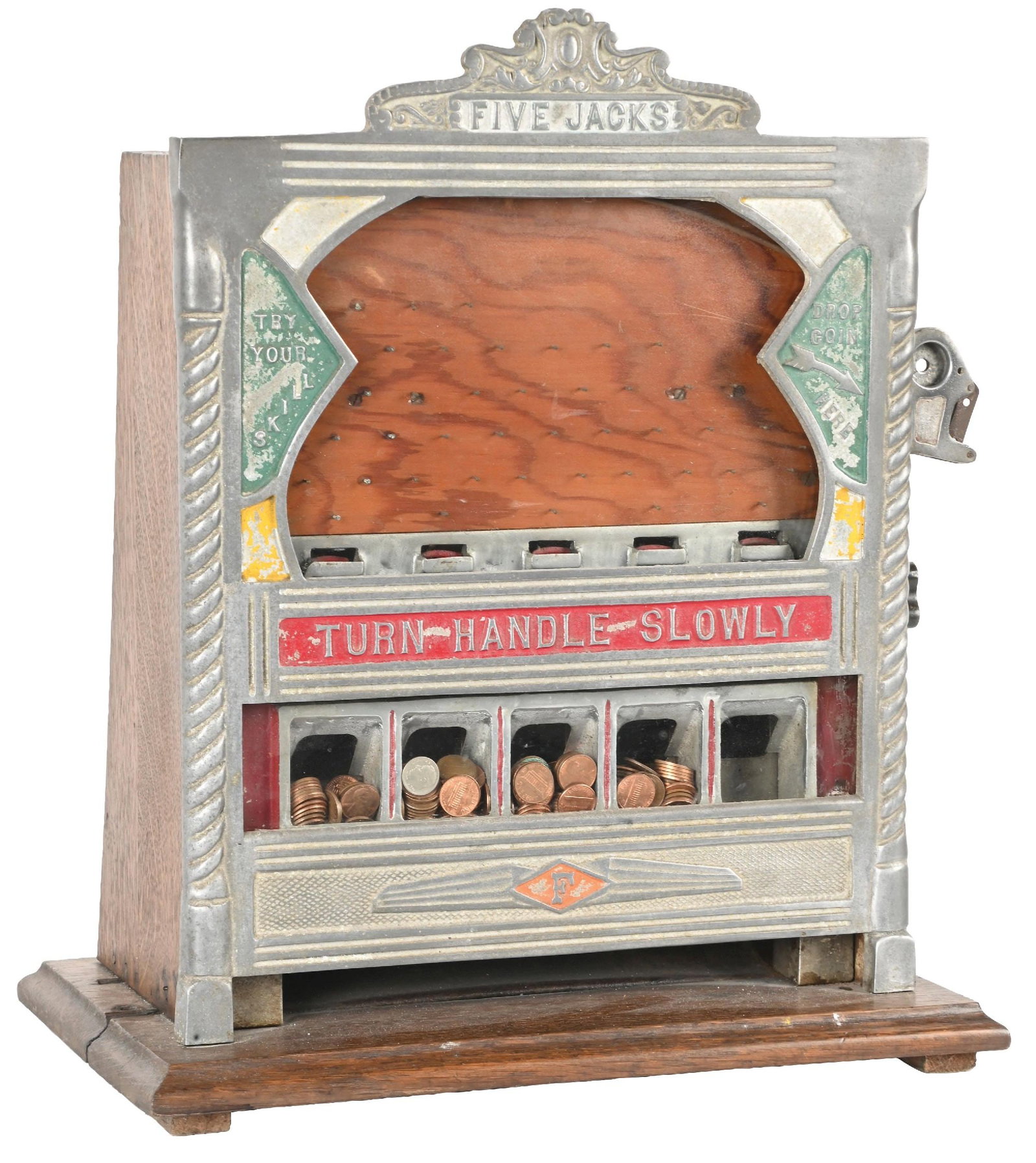 1¢ FIELDS MFG. FIVE JACKS COUNTER POCKET SLOT MACHINE (1 of 5)