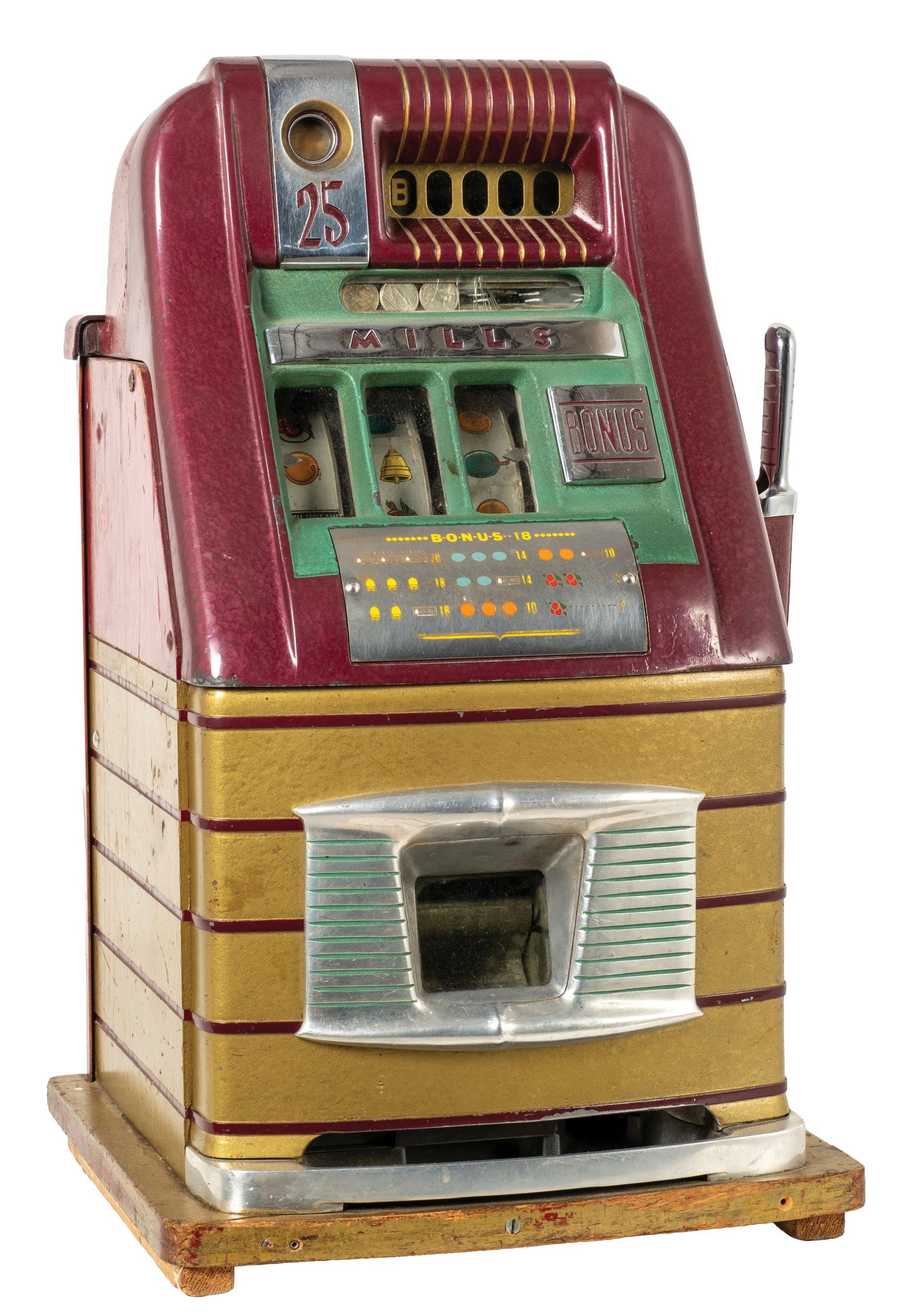 25¢ MILLS BONUS HIGH TOP 557387 SLOT MACHINE (1 of 6)