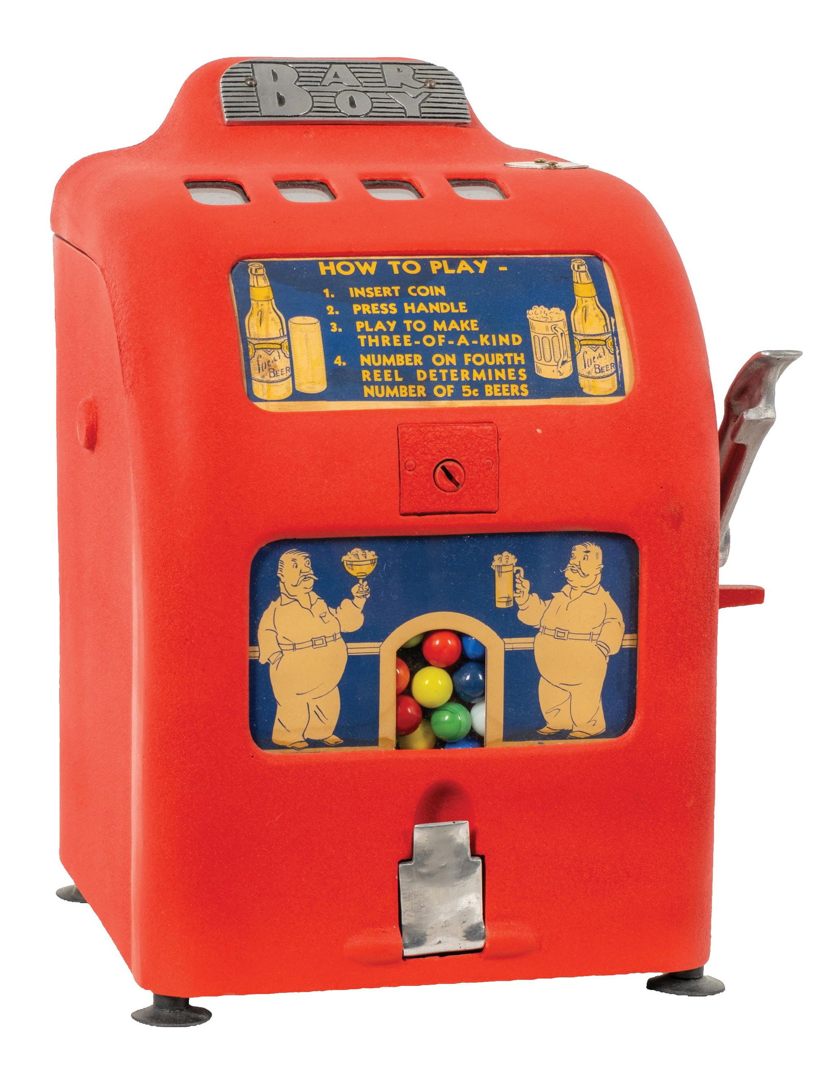 BAR BOY 4-REEL TRADE STIMULATOR W/ GUMBALL MECHANISM (1 of 5)