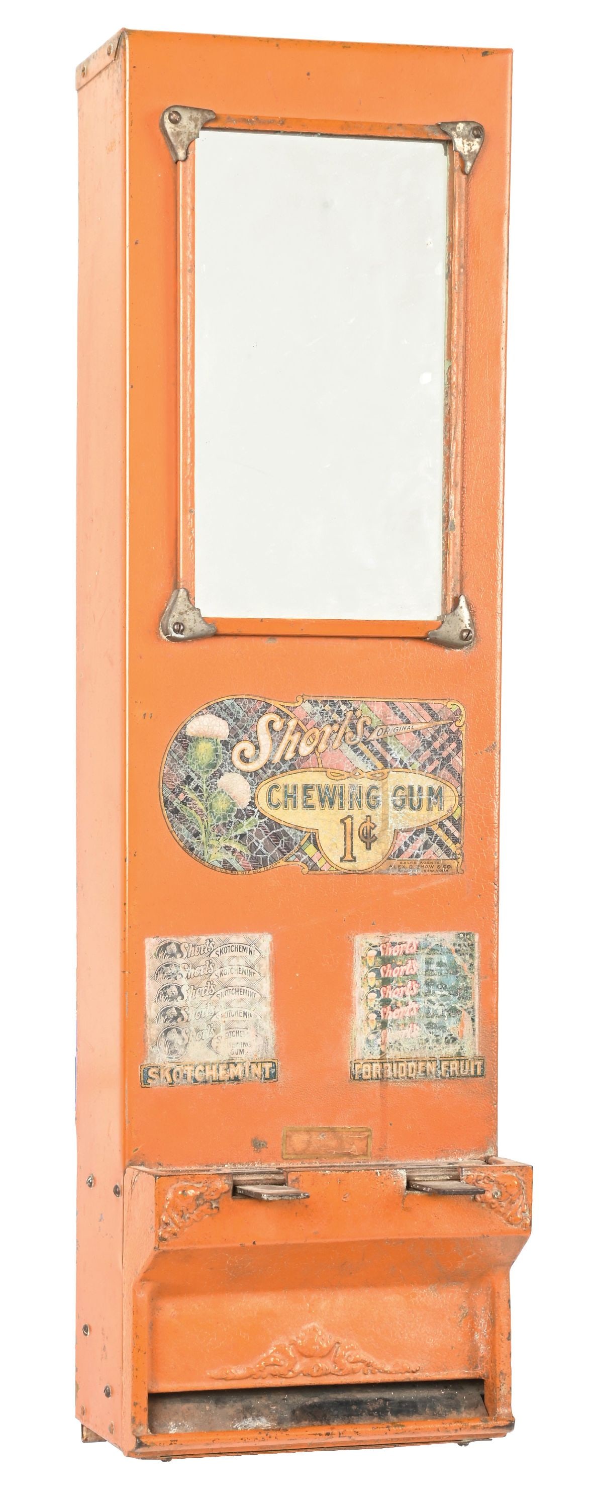 1¢ GRISWOLD MFG. CO. "SHORT'S" CHEWING GUM DISPENSER (1 of 4)