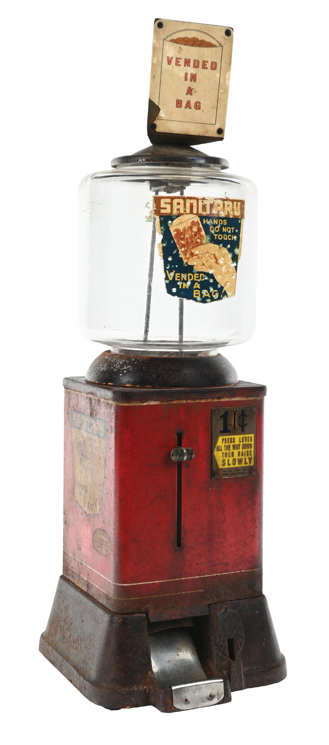 1¢ O. D. JENNING'S "IN THE BAG" PEANUT/CANDY VENDING MACHINE (1 of 4)