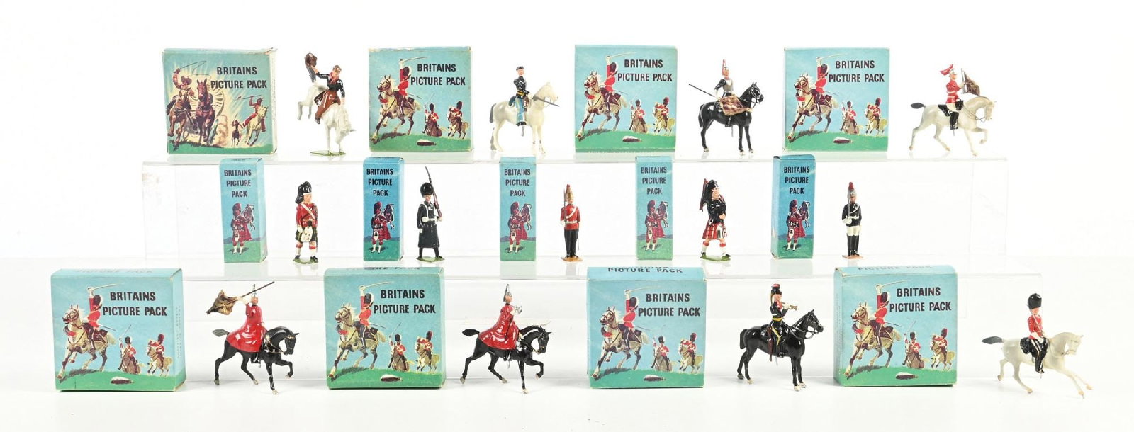 LOT OF 13: W. BRITAIN PICTURE PACK TOY SOLDIER SETS IN ORIGINAL BOXES (1 of 2)