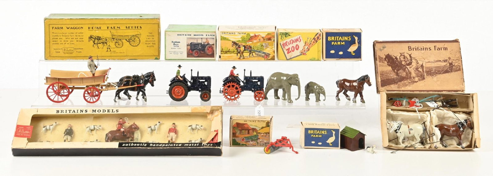 LOT OF 9: W. BRITAINS FARM & HUNT SETS IN BOXES (1 of 2)