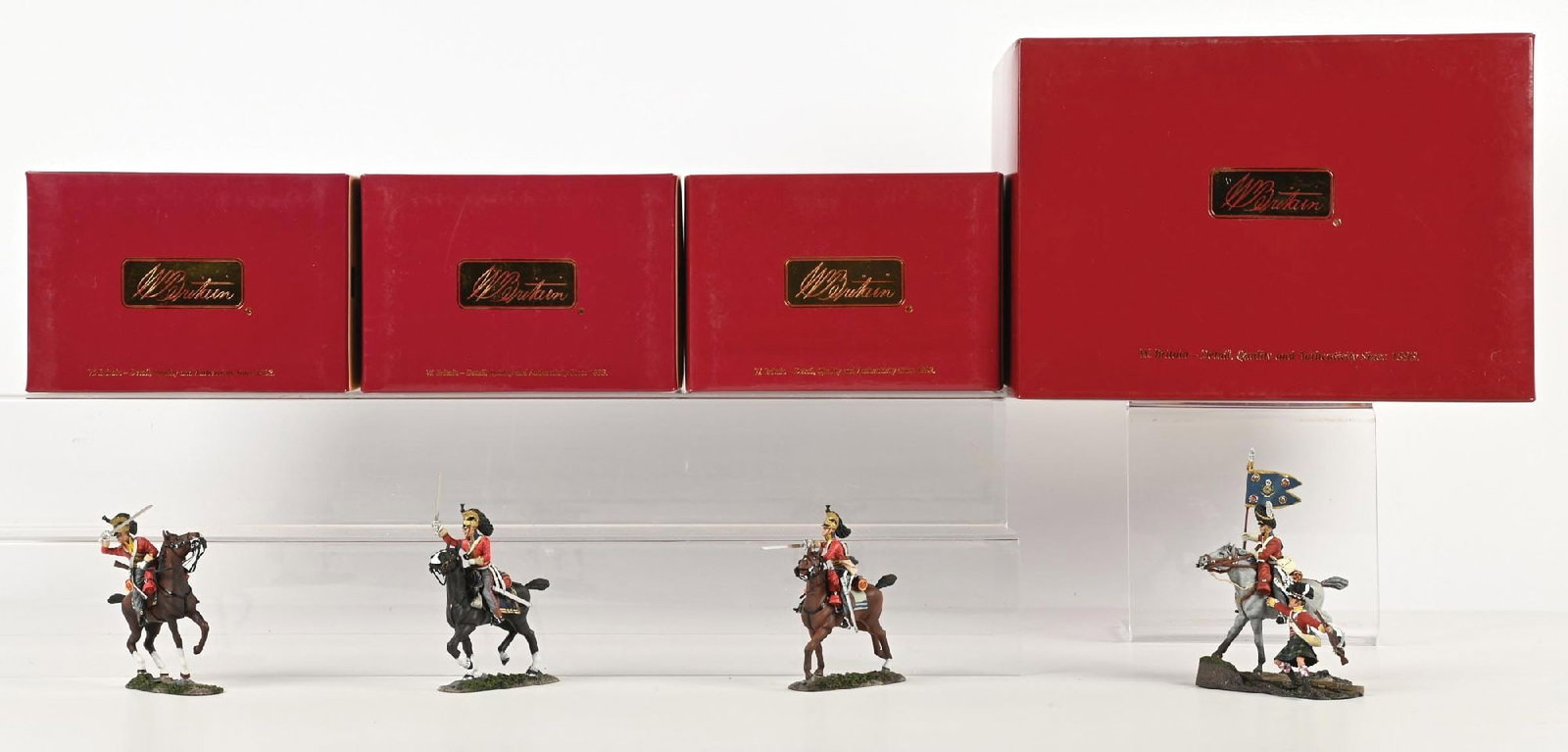 LOT OF 4: W. BRITAINS NAPOLEONIC SETS #36056, 36055, 36062, AND 36041: Mint in box. Condition: Dimensions: Largest: 12" x 8 - 3/4" x 8".