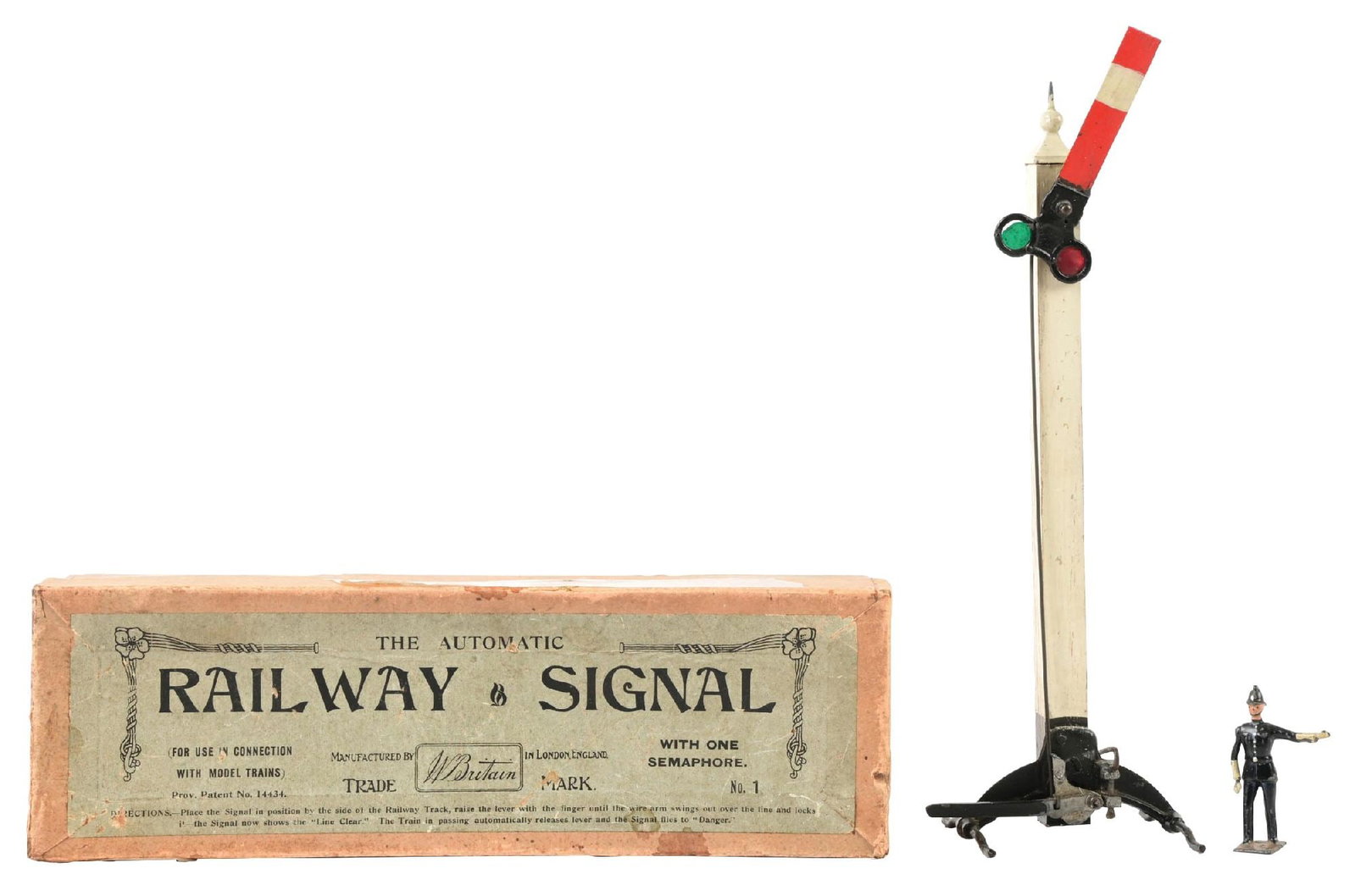 W. BRITAIN'S AUTOMATIC RAILWAY SIGNAL W/ 1 SEMAPHORE SET NO. 1 (1 of 2)