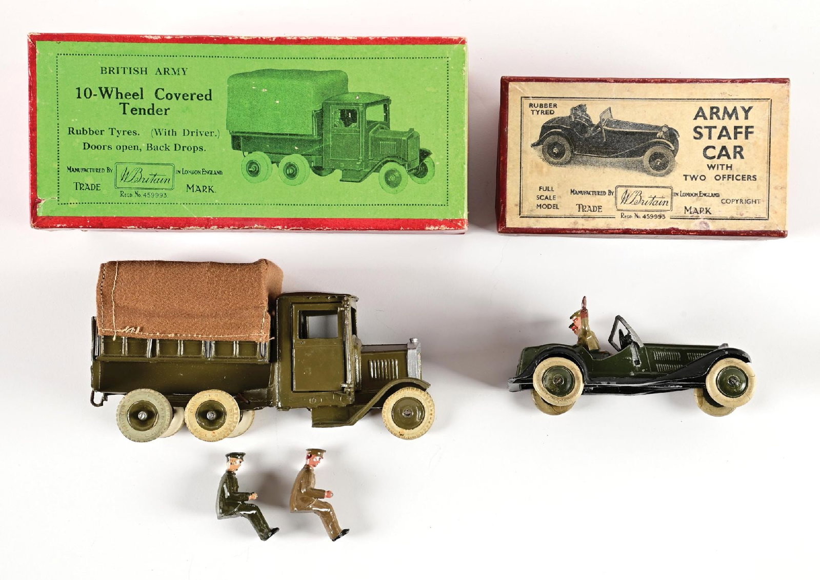 LOT OF 2: W. BRITAINS VEHICLE FIGURES IN BOXES (1 of 3)