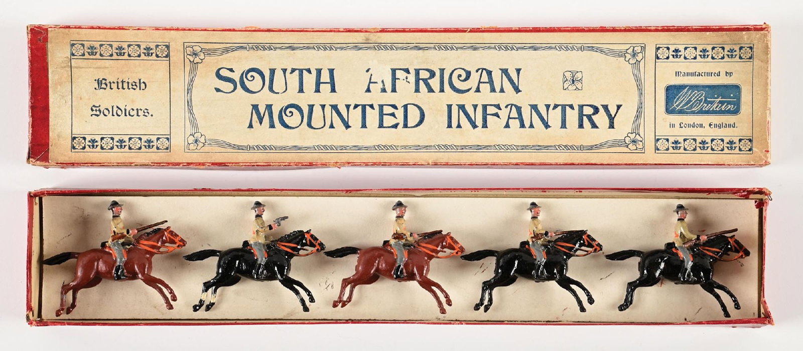W. BRITAINS SOUTH AFRICAN MOUNTED INFANTRY SET NO. 38 W/ BOX (1 of 3)