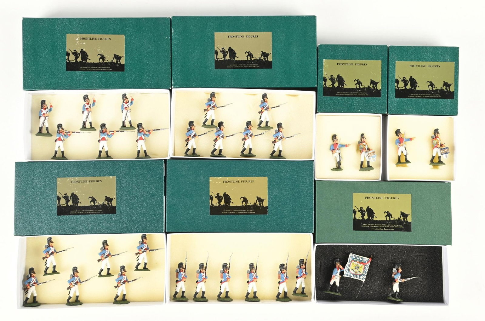 LOT OF 7: FRONTLINE NAPOLEONIC WARS SETS IN BOXES: Lot consists of BNI1, BNI2, BNI4, two BNI5 and two BNI6. Condition: Dimensions: Largest Box: 10 - 1/4" x 5" x 2 - 1/4".