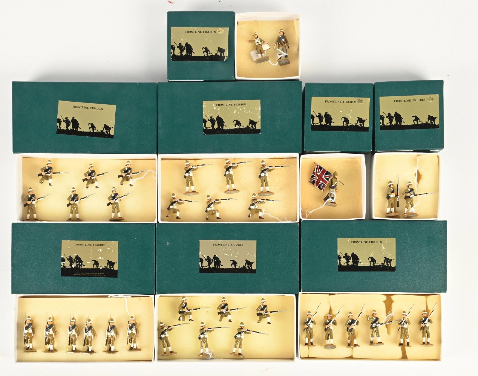 LOT OF 8: FRONTLINE SETS IN BOXES: Lot consists of sets YL1, YL2, YL3, YL4, YL5, YL6, YL7, YL8. Condition: Dimensions: Largest Box: 10 - 1/4" x 5" x 2".