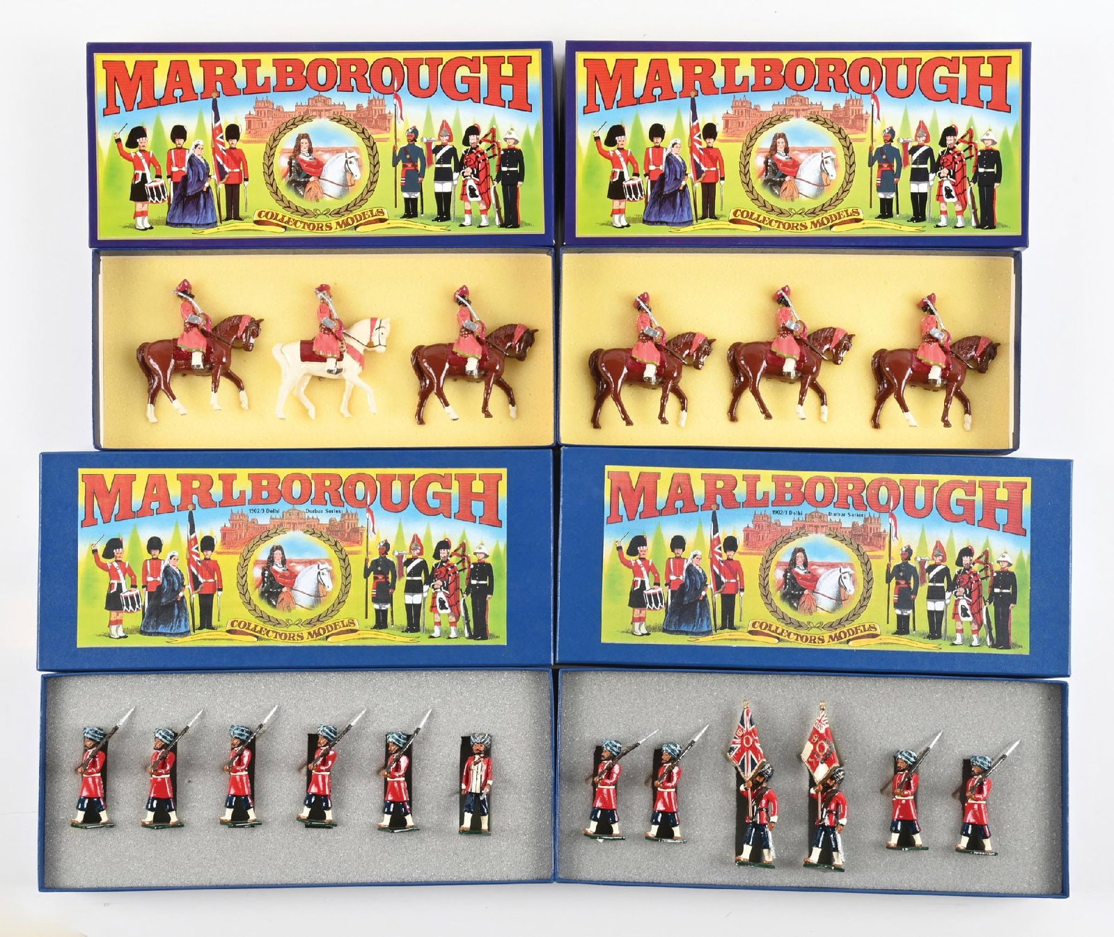 LOT OF 4: MARLBOROUGH DELHI DURBAR: (A) Bera Ekkan, Gwalior No. 38. 3 pieces. (B) Bera Ekkan, Gwalior No. 39. 3 pieces. (C) 45th Rattray's Sikh Infantry at the Slope. 6 pieces. (D) 45th Rattray's Sikh Infantry Colour Party. 6 pieces. 18