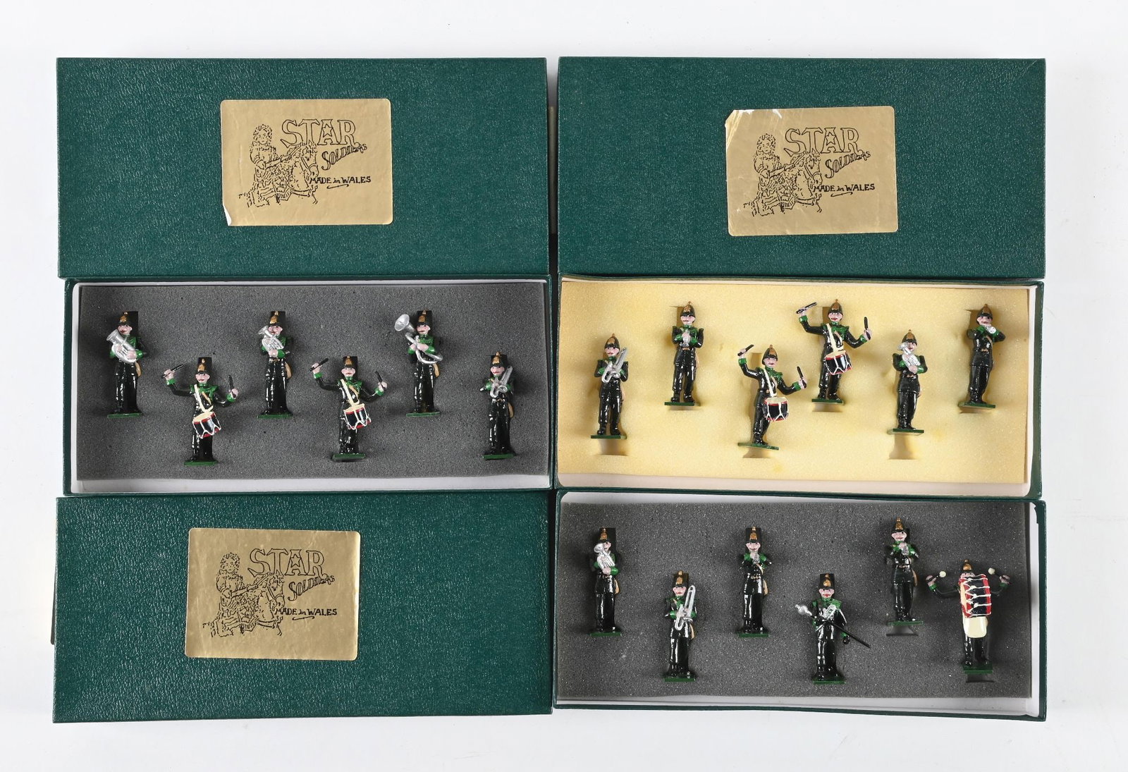 LOT OF 3: STAR SOLDIERS MARCHING BAND: The London Scottish Marching Band No. 36A and 36B. 18 pieces total. Condition: Dimensions: Each Box: 11 - 1/2" x 5 - 1/8" x 1 - 5/8".
