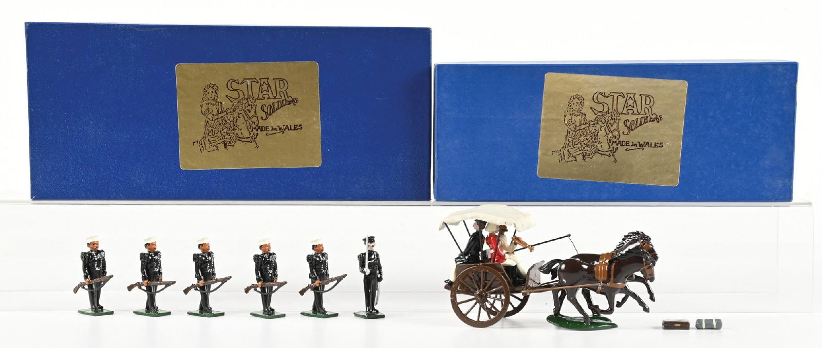 LOT OF 2: STAR SOLDIERS INDIAN MUTINY: (A) 66th Gurkhas No. 23. 6 pieces. (B) The Tonga Cart No. 32. 6 pieces. 12 pieces total. Condition: Dimensions: Largest Box: 10" x 4" x 4 - 1/2".