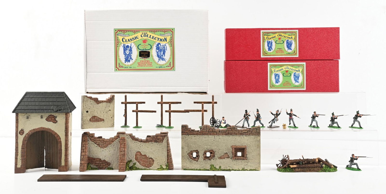 LOT OF 3: TROPHY MINIATURES ATTACK ON LA HAYE NAPOLEONIC WARS BATTLE DIORAMA IN BOXES (1 of 2)