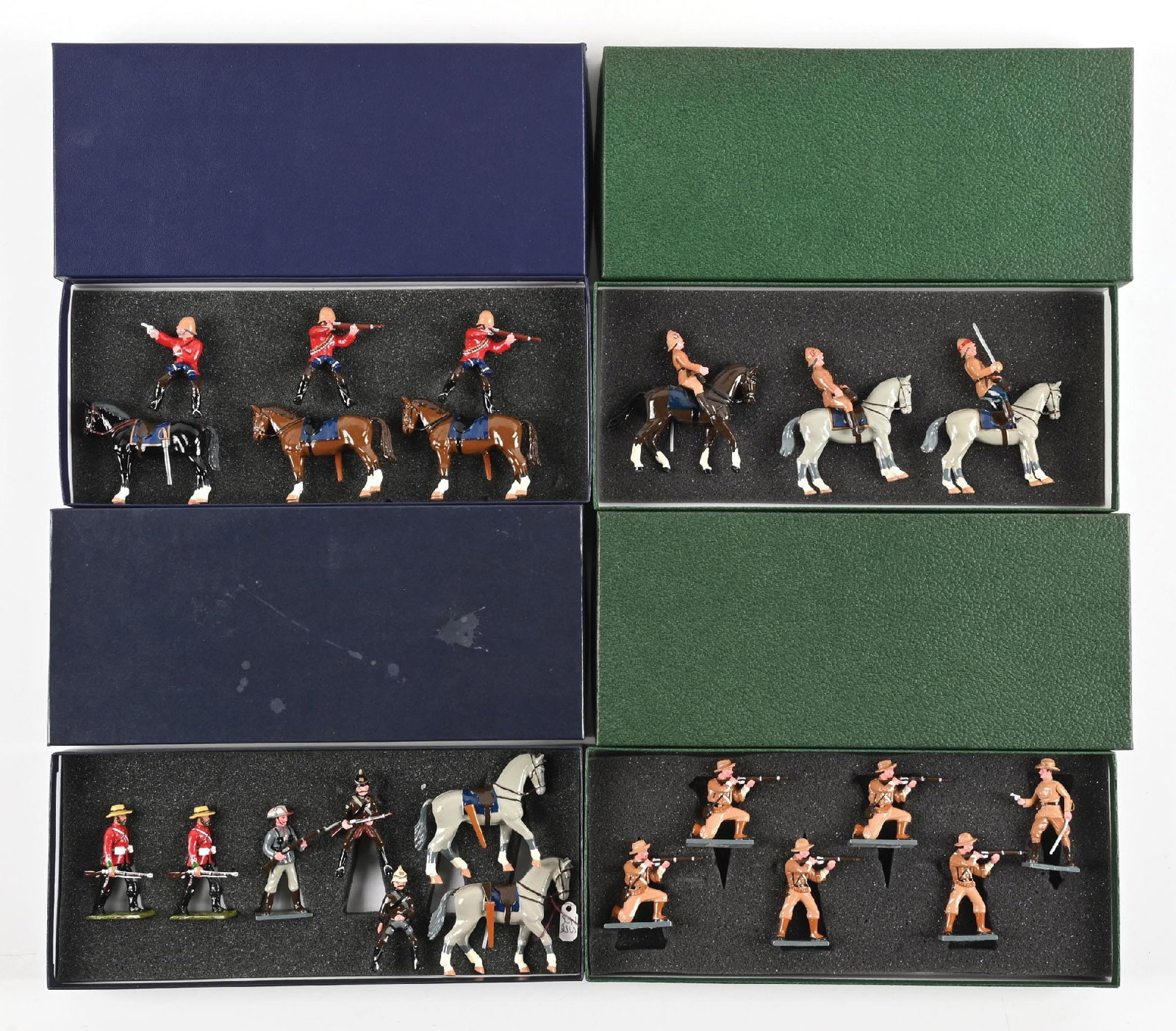 LOT OF 4: ASSORTED TROPHY MILITARIA: (A) Assorted Trophy Foot and Mounted. 10 pieces. (B) Two sets Trophy Sudan Wars firing rifles and pistols. 6 pieces each. (C) Boer War Infantry firing with officer. 6 pieces. Condition: Dimensions: Ea