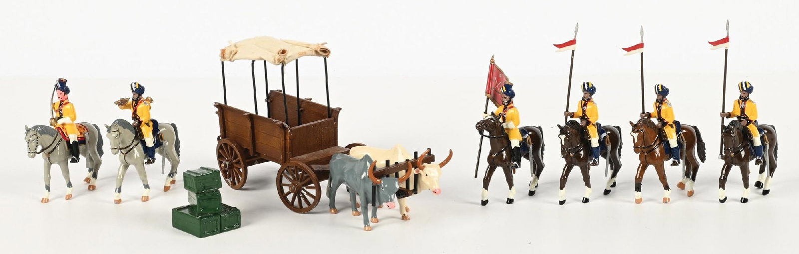 TROPHY CANVAS-COVERED OX & WAGON & INDIAN ARMY 15-PIECE ASSORTMENT (1 of 1)