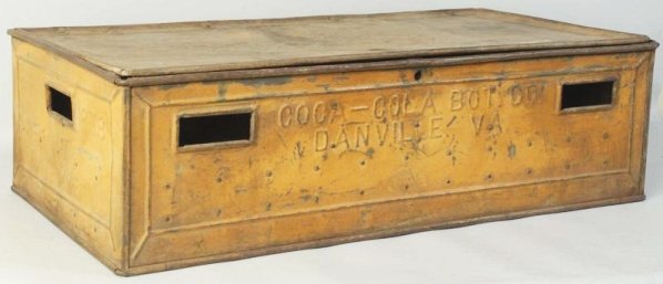 Large Metal Countertop Coca-Cola Case.: Embossed with the Coca-Cola logo on the top lid. Divided inside to hold 72 bottles. Condition (Very Good). Size 9 - 1/2" x 32 - 3/4" x 16 - 1/