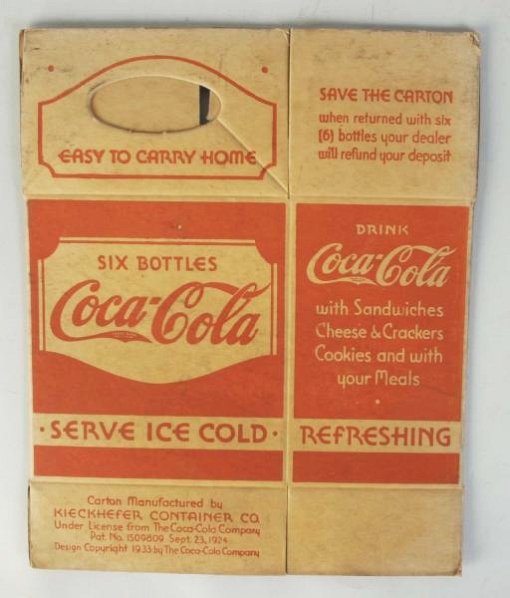 1920s Coca-Cola 6-Pack Carton.: Likely never used with just medium soiling and minor scuffs Condition (Excellent). Size 14 - 3/4" L.