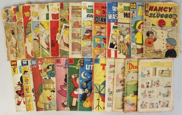 Lot of 25: Golden & Silver Age Funny Comic Books.: Includes titles such as Dennis the Menace, little Lulu, Lil' Tomboy, Little Audrey and others. Some issues have torn or missing covers. Condit