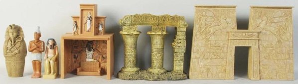 Lot of 6: King & Country Egyptian Diorama Pieces.: Includes some boxed temple backgrounds. Condition (Excellent - Near Mint).