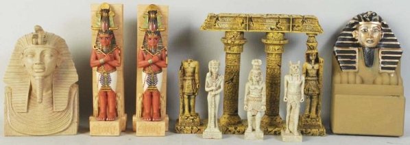 Lot of 8: Egyptian Background Scenery Pieces.: Diorama Egypt items. Condition (Very Good - Excellent).