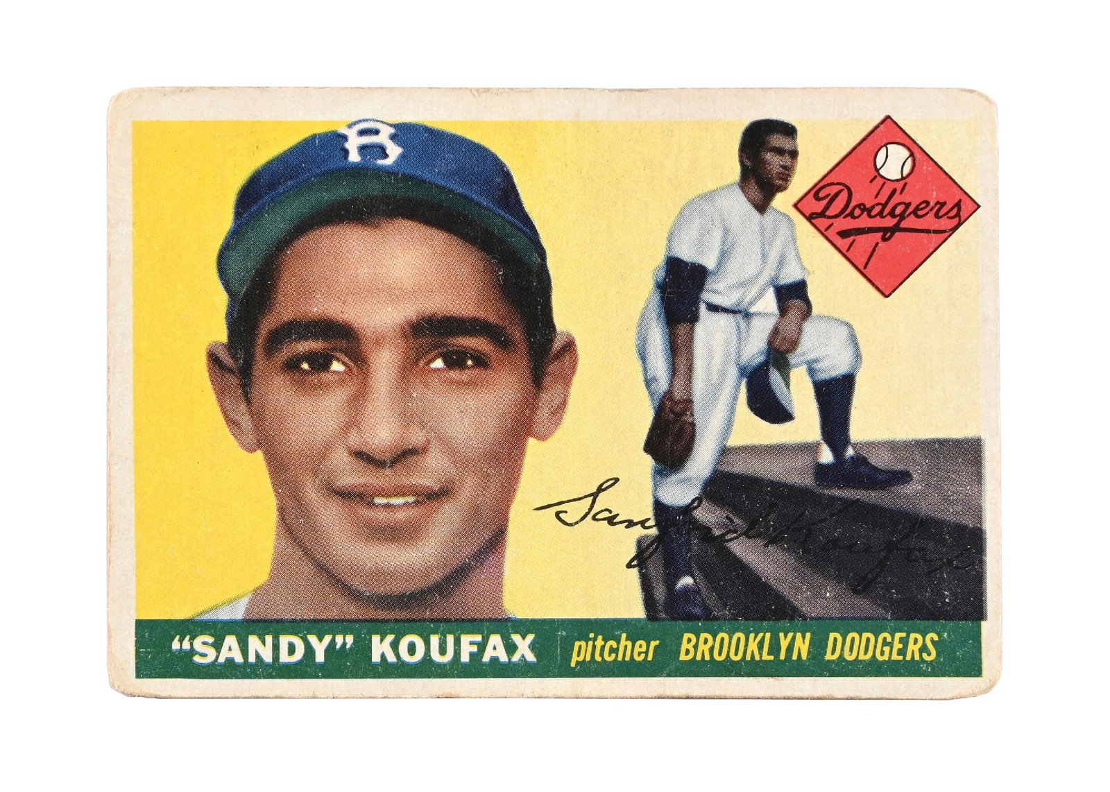 1955 TOPPS SANDY KOUFAX ROOKIE: Good condition, 65/35 centering. Condition: Dimensions: