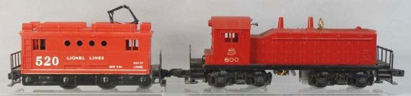 Lot of 2: Lionel Train Engines.: Post-war. O27-gauge. Includes no. 600 MKT and no. 520 Lionel Lines. Condition (Very Good).