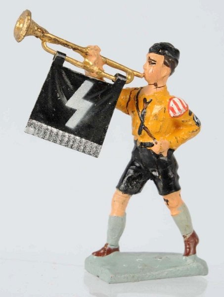 Lineol 7.5 cm Hitler Jungvolk.: Jungvolk has fanfare trumpet. A hard to find figure. Condition (Excellent).