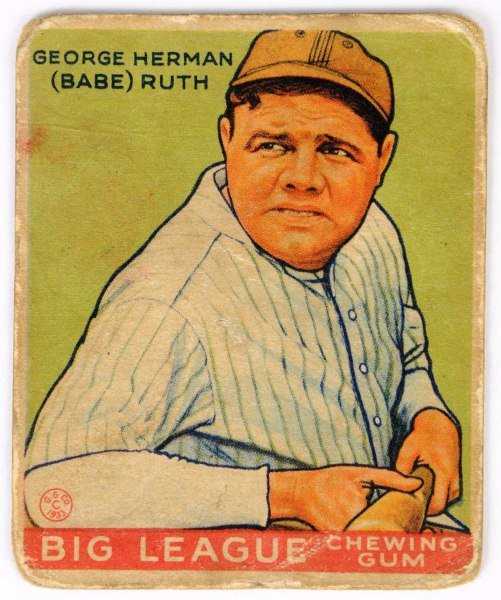 1933 Goudey No 181 Babe Ruth Rookie Card 