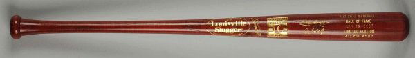 2007 Baseball Hall of Fame Louisville Slugger Bat: Bat is a limited edition 1473/2007. Facsimile signatures of Tony Gwynn and Cal Ripken Jr. Sold on Hall of Fame Induction Day. Includes original box and plastic wrap. Condition (Mint). Size Box: 37" L.