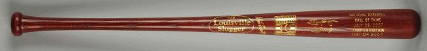 2007 Baseball Hall of Fame Louisville Slugger Bat: Bat is a limited edition 1347/2007. Facsimile signatures of Tony Gwynn and Cal Ripken Jr. Sold on Hall of Fame Induction Day. Includes original box and plastic wrap. Condition (Mint). Size Box: 37" L.