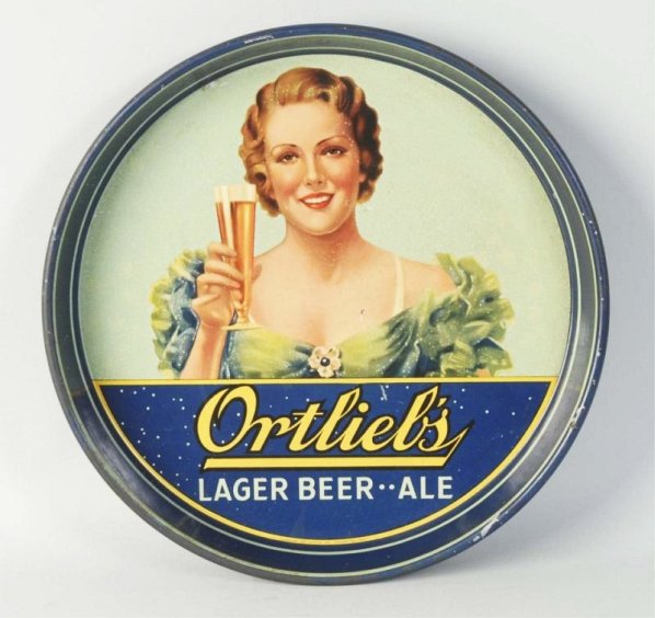 Orlieb's Beer Tray.: 1930s-40s. Numerous small white spots and minor wear. Condition (Very Good). Size 12" Dia.