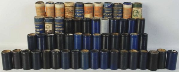 Lot of 54: Assorted Edison Cylinder Rolls.: Condition (Excellent). Size Each: 4 - 1/2" T.