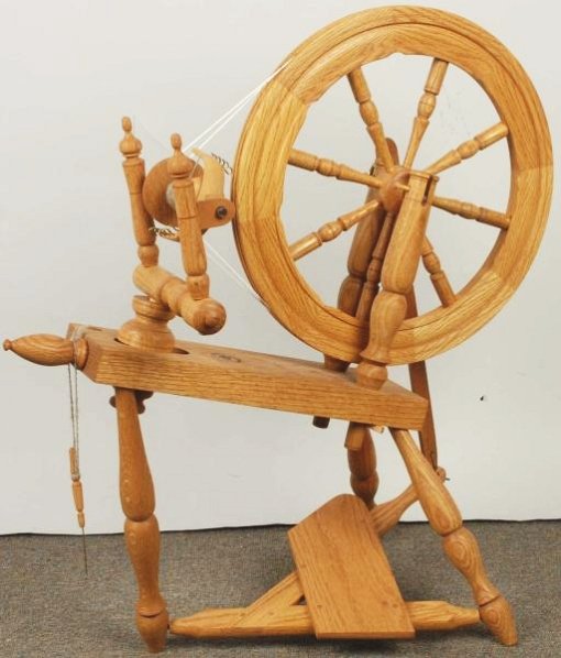Wooden Yarn Spinning Wheel.