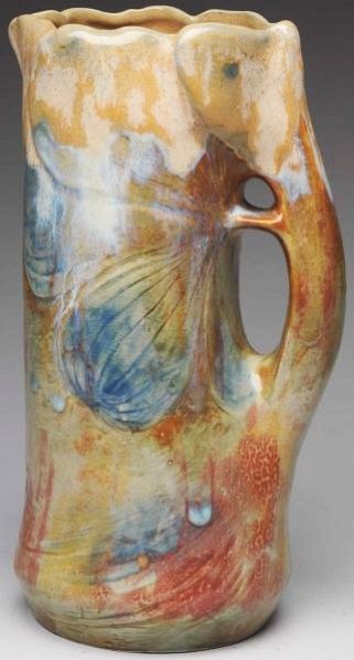 Amphora Ceramic Organic Pitcher.: In high-fired glazes. Combed RStK mark. Condition (Mint). Size 9" T.9" T.(Mint).