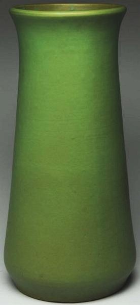 Rookwood Umbrella Stand.: Dated 1905 with Faience # 1066. Arts & Crafts matte green. Factory mint with some small glaze bubbles. Condition (Excellent) Size 23 - 1/2" T.23 - 1/2" T.(Excellent)