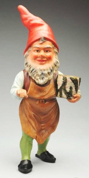 Pottery Garden Gnome.: No damages. Condition (Excellent). Size 18 - 1/2" T.18 - 1/2" T.(Excellent).