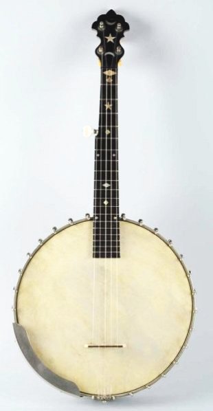 S.S. Stewart of Philadelphia Banjo.: Dates to 1894. MOP inlay patent date of 1887. No damage. Condition (Excellent). Size 28" L.28" L.(Excellent).
